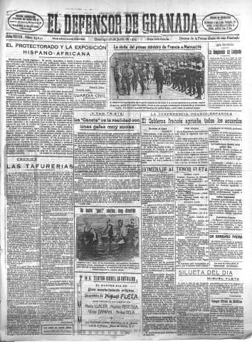 'El Defensor de Granada  : diario político independiente' - Año XLVII Número 23850 Ed. Mañana - 1925 Junio 28