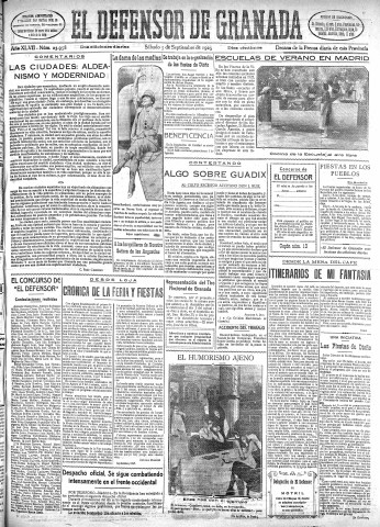 'El Defensor de Granada  : diario político independiente' - Año XLVII Número 23958 Ed. Mañana - 1925 Septiembre 05