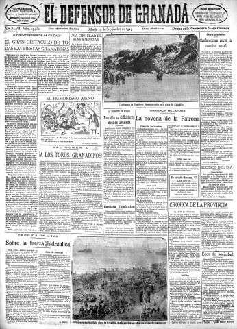'El Defensor de Granada  : diario político independiente' - Año XLVII Número 23981 Ed. Mañana - 1925 Septiembre 19