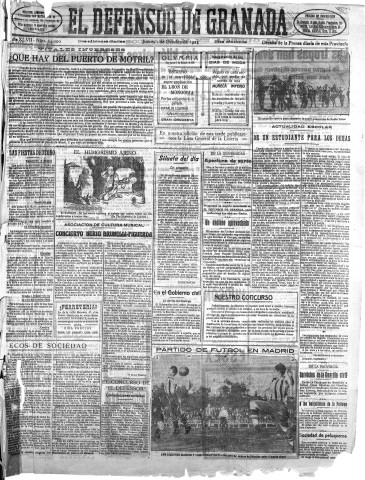 'El Defensor de Granada  : diario político independiente' - Año XLVII Número 24000 Ed. Mañana - 1925 Octubre 01