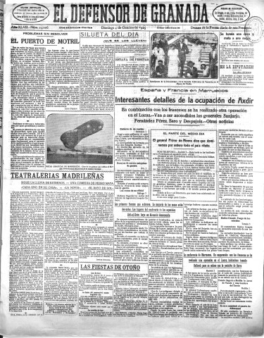 'El Defensor de Granada  : diario político independiente' - Año XLVII Número 24005 Ed. Mañana - 1925 Octubre 04