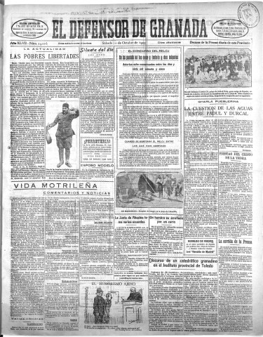 'El Defensor de Granada  : diario político independiente' - Año XLVII Número 24016 Ed. Mañana - 1925 Octubre 10