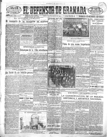 'El Defensor de Granada  : diario político independiente' - Año XLVII Número 24060 Ed. Mañana - 1925 Noviembre 05
