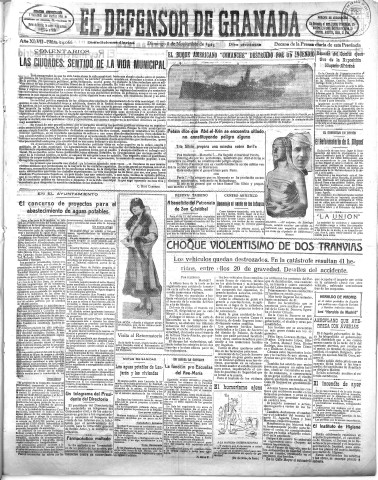 'El Defensor de Granada  : diario político independiente' - Año XLVII Número 24066 Ed. Mañana - 1925 Noviembre 08