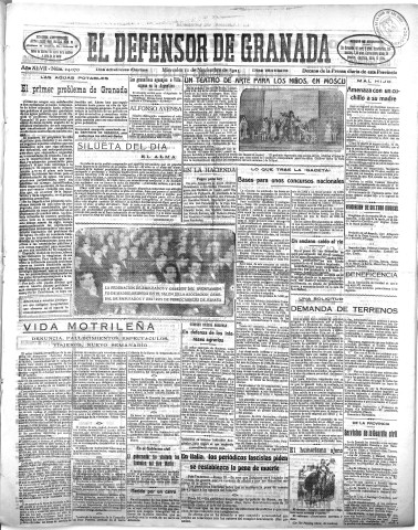 'El Defensor de Granada  : diario político independiente' - Año XLVII Número 24070 Ed. Mañana - 1925 Noviembre 11