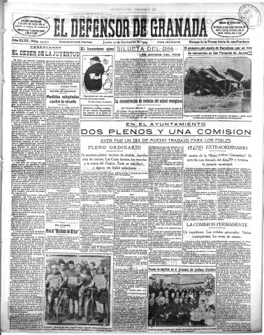 'El Defensor de Granada  : diario político independiente' - Año XLVII Número 24072 Ed. Mañana - 1925 Noviembre 12