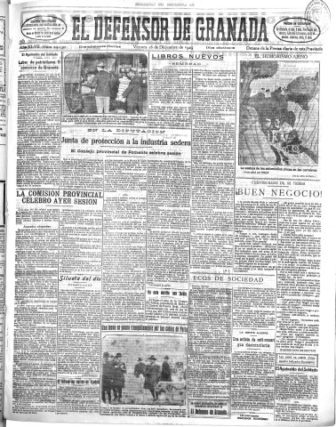 'El Defensor de Granada  : diario político independiente' - Año XLVII Número 24130 Ed. Mañana - 1925 Diciembre 18