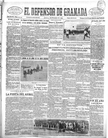 'El Defensor de Granada  : diario político independiente' - Año XLVII Número 24149 Ed. Mañana - 1925 Diciembre 31