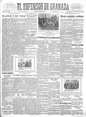 'El Defensor de Granada  : diario político independiente' - Año L Número 25449 Ed. Mañana - 1928 Febrero 03