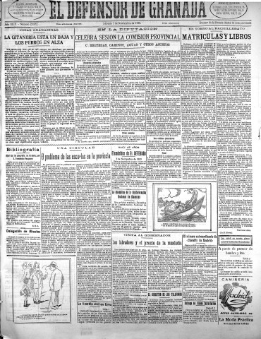 'El Defensor de Granada  : diario político independiente' - Año XLIX Número 25972 Ed. Mañana - 1928 Noviembre 03