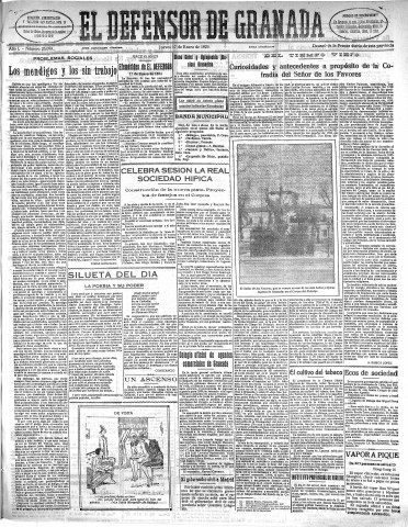 'El Defensor de Granada  : diario político independiente' - Año L Número 26099 Ed. Mañana - 1929 Enero 17