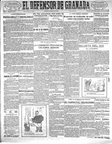 'El Defensor de Granada  : diario político independiente' - Año L Número 26103 Ed. Mañana - 1929 Enero 19