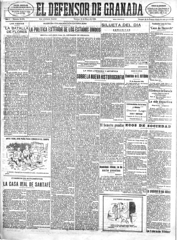 'El Defensor de Granada  : diario político independiente' - Año L Número 26295 Ed. Mañana - 1929 Mayo 10