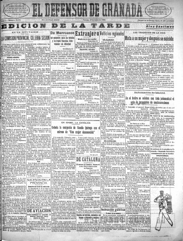'El Defensor de Granada  : diario político independiente' - Año L Número 26355 Ed. Tarde - 1929 Junio 14