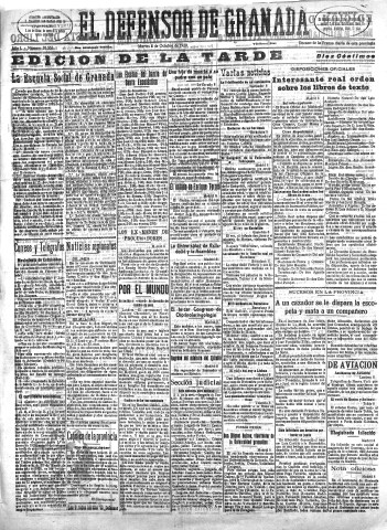 'El Defensor de Granada  : diario político independiente' - Año L Número 26553 Ed. Tarde - 1929 Octubre 08