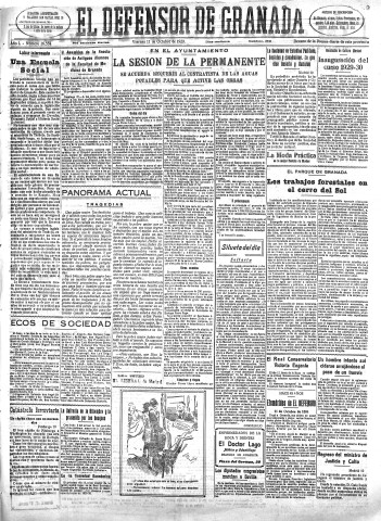 'El Defensor de Granada  : diario político independiente' - Año L Número 26558 Ed. Mañana - 1929 Octubre 11