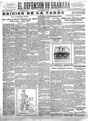 'El Defensor de Granada  : diario político independiente' - Año L Número 26563 Ed. Tarde - 1929 Octubre 14