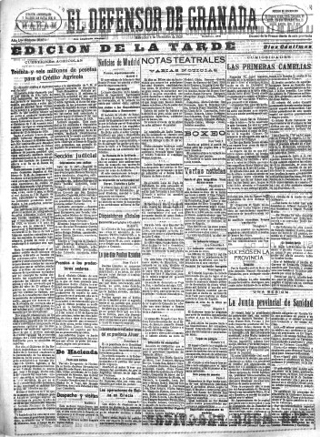 'El Defensor de Granada  : diario político independiente' - Año L Número 26651 Ed. Tarde - 1929 Diciembre 04