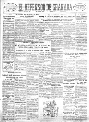 'El Defensor de Granada  : diario político independiente' - Año LI Número 27132 Ed. Mañana - 1930 Octubre 03