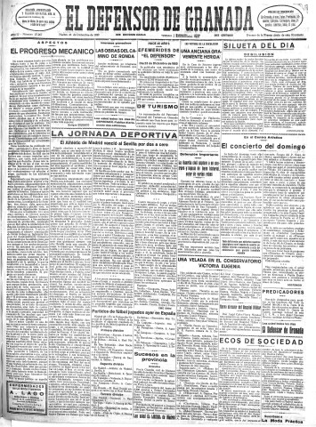 'El Defensor de Granada  : diario político independiente' - Año LI Número 27267 Ed. Mañana - 1930 Diciembre 23