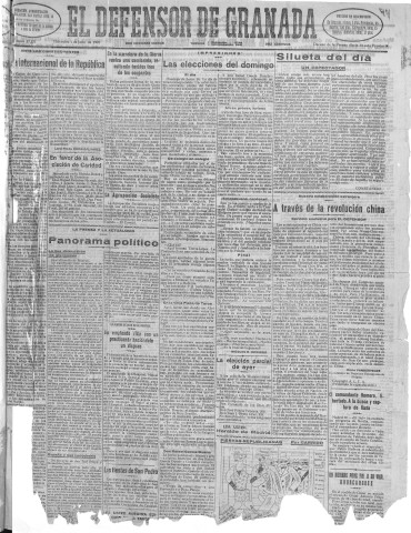 'El Defensor de Granada  : diario político independiente' - Año LII Número 27571 Ed. Mañana - 1931 Julio 01