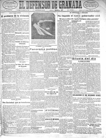 'El Defensor de Granada  : diario político independiente' - Año LIII Número 27902 Ed. Mañana - 1932 Enero 03