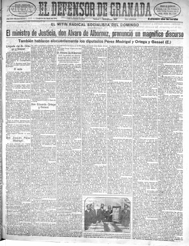 'El Defensor de Granada  : diario político independiente' - Año LIII Número 27927 Ed. Tarde - 1932 Enero 18