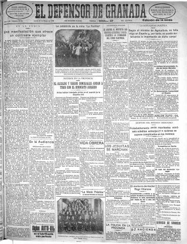 'El Defensor de Granada  : diario político independiente' - Año LIII Número 27945 Ed. Tarde - 1932 Enero 28