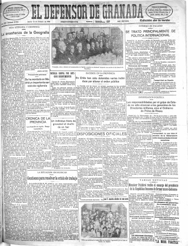 'El Defensor de Granada  : diario político independiente' - Año LIII Número 27981 Ed. Tarde - 1932 Febrero 18