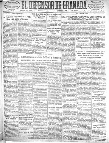 'El Defensor de Granada  : diario político independiente' - Año LIII Número 28000 Ed. Mañana - 1932 Marzo 01
