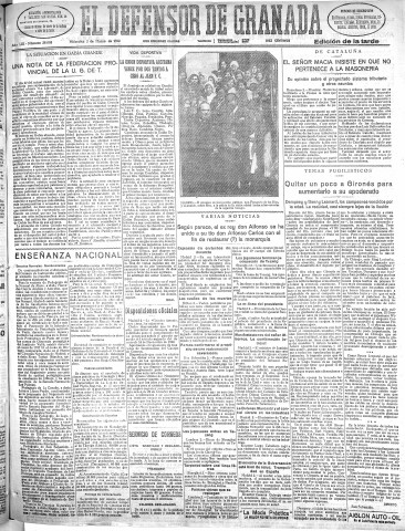 'El Defensor de Granada  : diario político independiente' - Año LIII Número 28003 Ed. Tarde - 1932 Marzo 02