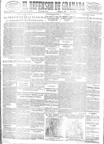 'El Defensor de Granada  : diario político independiente' - Año LIII Número 28088 Ed. Mañana - 1932 Abril 23