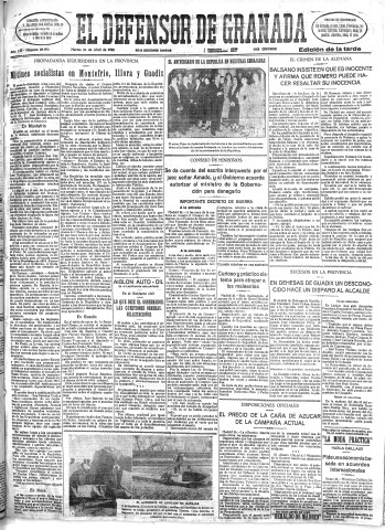 'El Defensor de Granada  : diario político independiente' - Año LIII Número 28093 Ed. Tarde - 1932 Abril 26