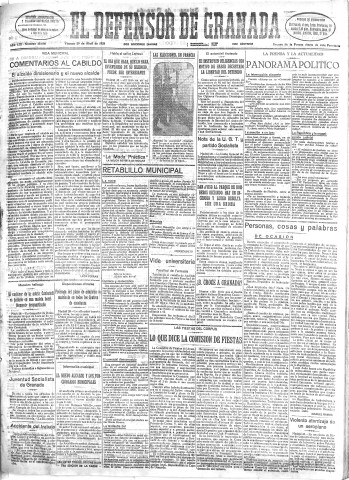 'El Defensor de Granada  : diario político independiente' - Año LIII Número 28098 Ed. Mañana - 1932 Abril 29