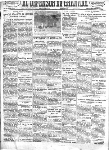 'El Defensor de Granada  : diario político independiente' - Año LIII Número 28104 Ed. Tarde - 1932 Mayo 03