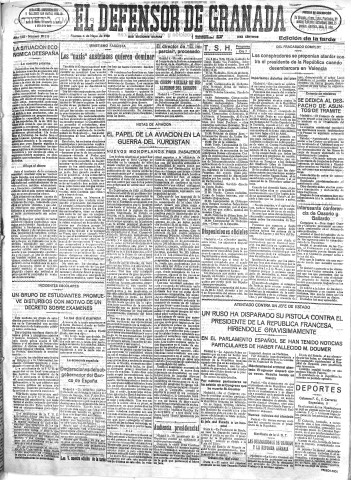 'El Defensor de Granada  : diario político independiente' - Año LIII Número 28110 Ed. Tarde - 1932 Mayo 06