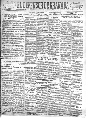 'El Defensor de Granada  : diario político independiente' - Año LIII Número 28111 Ed. Mañana - 1932 Mayo 07