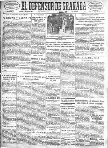 'El Defensor de Granada  : diario político independiente' - Año LIII Número 28113 Ed. Mañana - 1932 Mayo 08