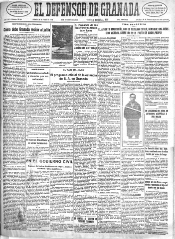 'El Defensor de Granada  : diario político independiente' - Año LIII Número 28143 Ed. Mañana - 1932 Mayo 28