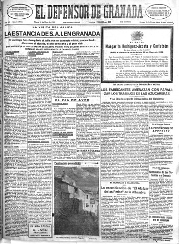 'El Defensor de Granada  : diario político independiente' - Año LIII Número 28146 Ed. Mañana - 1932 Mayo 31