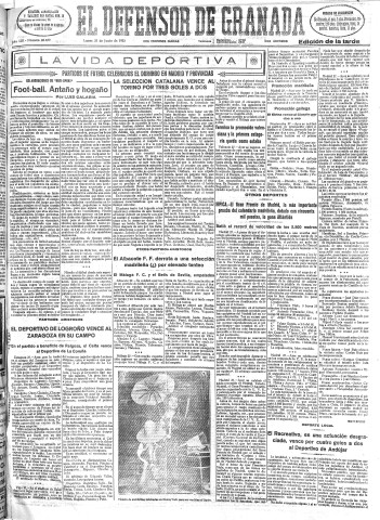 'El Defensor de Granada  : diario político independiente' - Año LIII Número 28189 Ed. Tarde - 1932 Junio 27