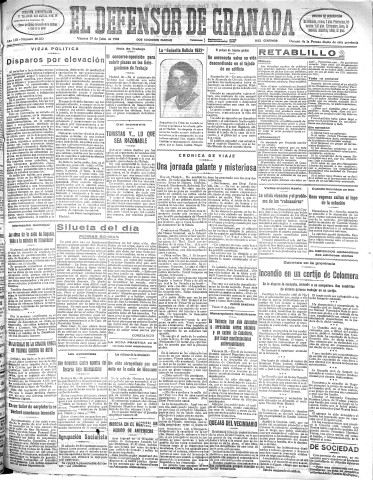 'El Defensor de Granada  : diario político independiente' - Año LIII Número 28219 Ed. Mañana - 1932 Julio 29