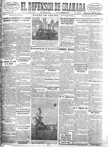 'El Defensor de Granada  : diario político independiente' - Año LIII Número 28323 Ed. Tarde - 1932 Octubre 21