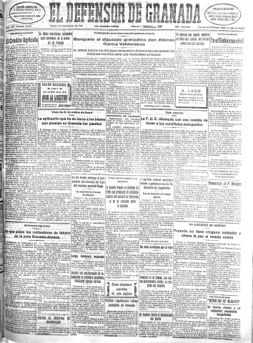 'El Defensor de Granada  : diario político independiente' - Año LIII Número 28351 Ed. Mañana - 1932 Noviembre 08