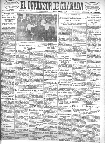 'El Defensor de Granada  : diario político independiente' - Año LIV Número 28490 Ed. Tarde - 1933 Enero 27