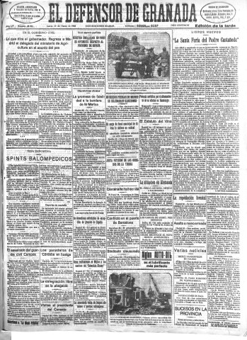 'El Defensor de Granada  : diario político independiente' - Año LIV Número 28595 Ed. Tarde - 1933 Marzo 30