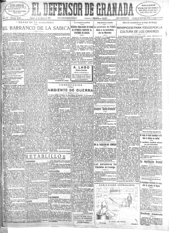 'El Defensor de Granada  : diario político independiente' - Año LIV Número 28596 Ed. Mañana - 1933 Marzo 31