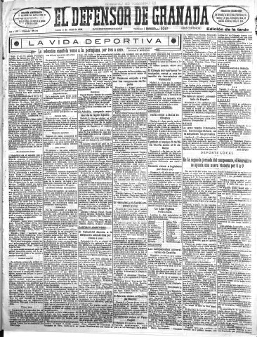 'El Defensor de Granada  : diario político independiente' - Año LIV Número 28601 Ed. Tarde - 1933 Abril 03