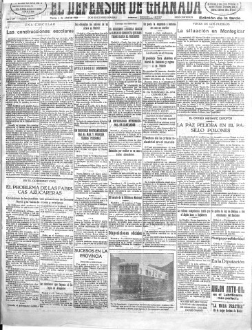 'El Defensor de Granada  : diario político independiente' - Año LIV Número 28603 Ed. Tarde - 1933 Abril 04