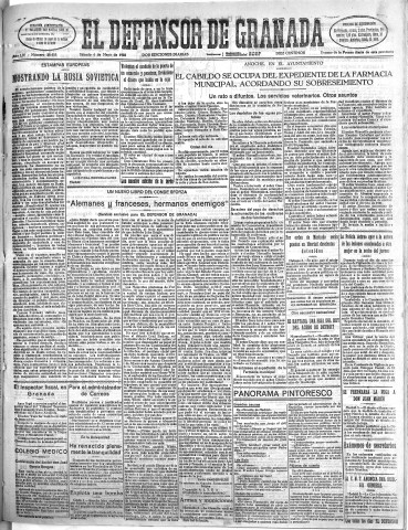 'El Defensor de Granada  : diario político independiente' - Año LIV Número 28653 Ed. Mañana - 1933 Mayo 06